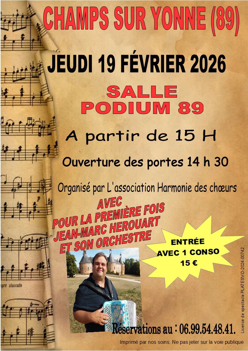 Thé Dansant – 19 Février 2026 – Podium du Rami – Champs-sur-Yonne (89)