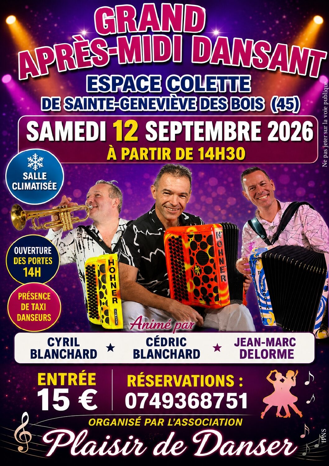 Thé Dansant - 12 Septembre 2026 - Espace Colette - Saint-Geneviève des Bois (45)