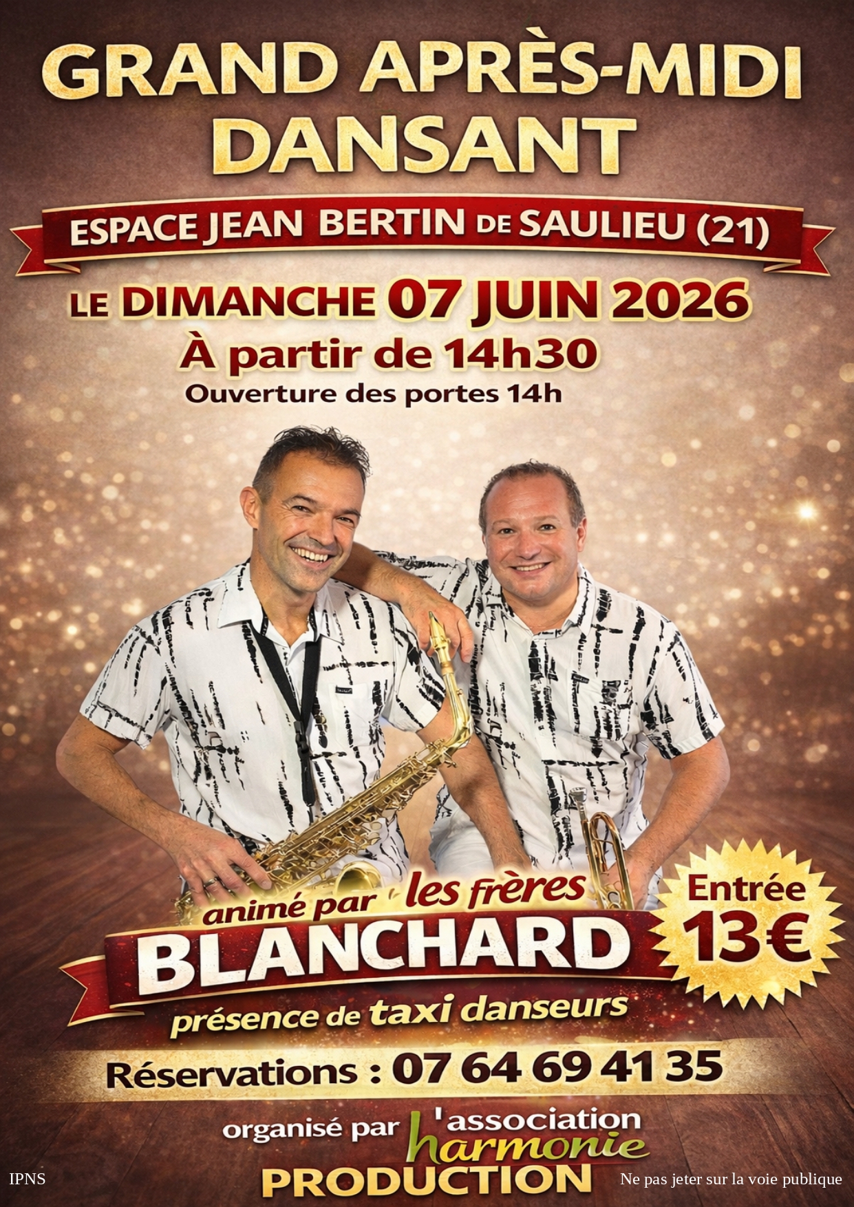 Thé dansant - 07 JUIN 2026 - Espace Jean Bertin - Saulieu (21)