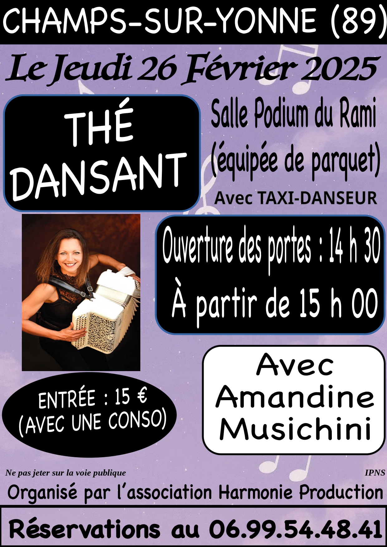 Thé Dansant - Jeudi 26 Février 2026 - Podium du Rami - Champs-sur-Yonne (89)