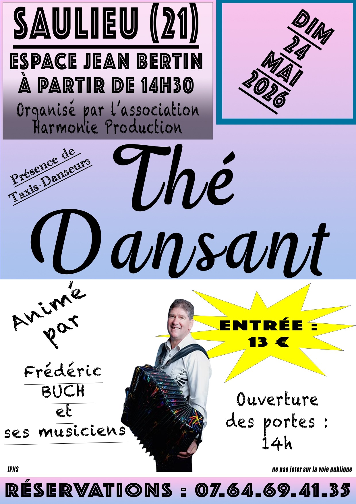 Thé Dansant - Dimanche 24 mai 2026 - Espace Jean Bertin - SAULIEU (21)