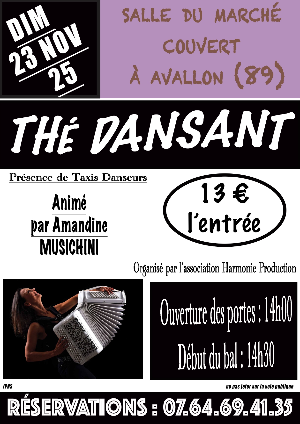 Thé Dansant - 23 Novembre 2025 - Salle du Marché Couvert - Avallon (89)